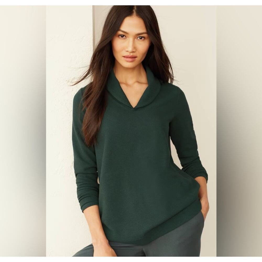 J. Jill Pure Jill Shawl Collar Sweater Women’s‎ Large Minimalist Layering Basic